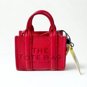 New Marc Jacobs Nano Tote Bag Charm True Red